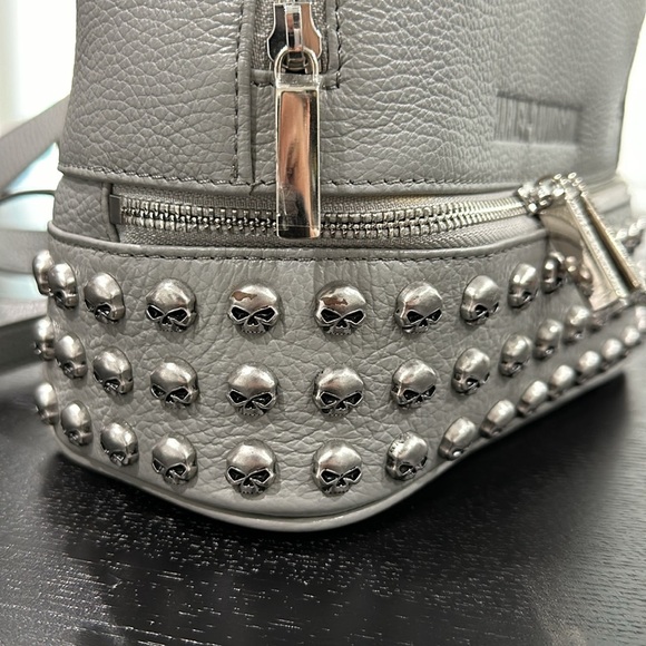 Harley-Davidson Grey Leather Willie G Skull Mini Backpack Purse main image 15